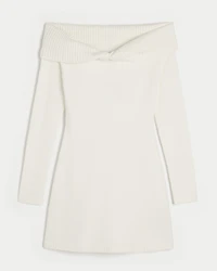 Off-the-Shoulder Twist Bust Sweater Dress