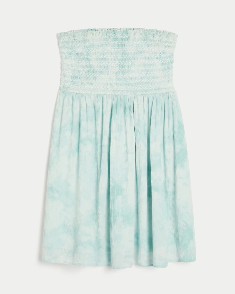 Strapless Smocked Mini Dress