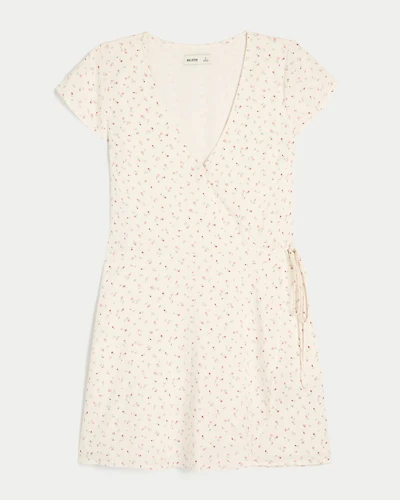 Short-Sleeve Wrap Dress