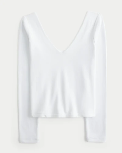 Must-Have Basics Reversible Long-Sleeve V-Neck Scoop T-Shirt