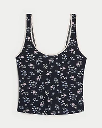 Gilly Hicks Waffle Lace Trim Tank