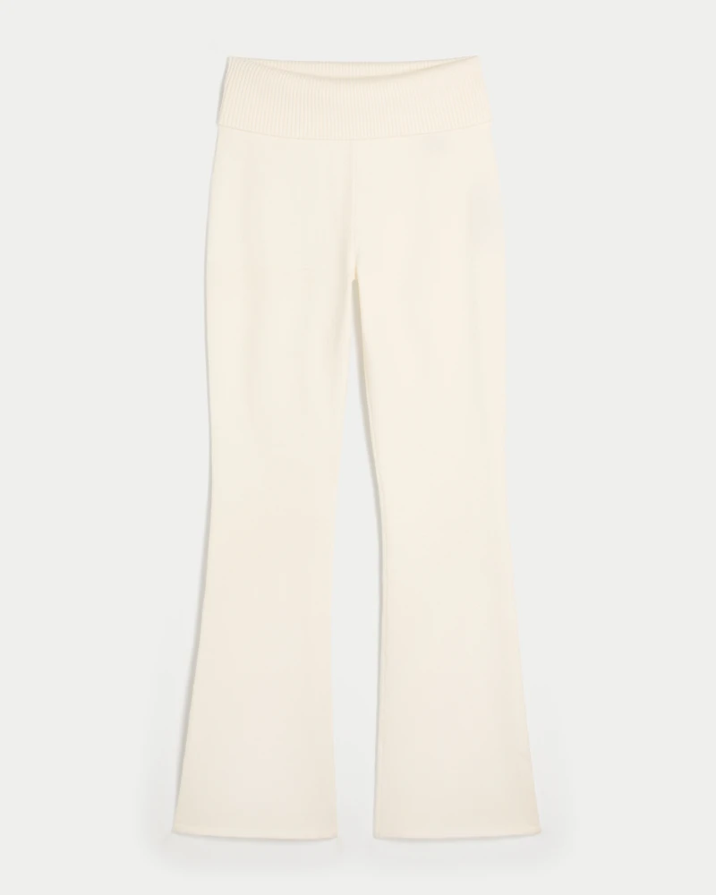 Gilly Hicks Sweater-Knit Foldover Bootcut Pants