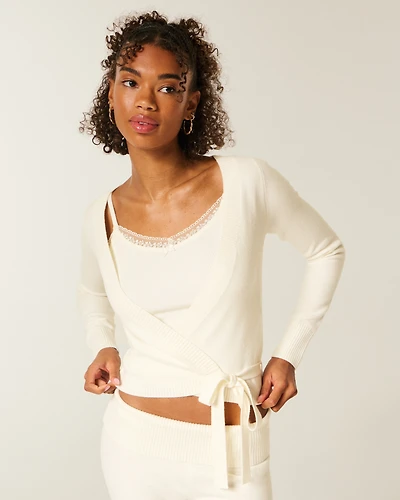Gilly Hicks Sweater-Knit Multi-Way Wrap Top