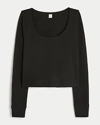 Gilly Hicks Cozy Waffle Long-Sleeve Scoop Top