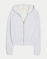 Gilly Hicks Relaxed Zip-Up Waffle Hoodie