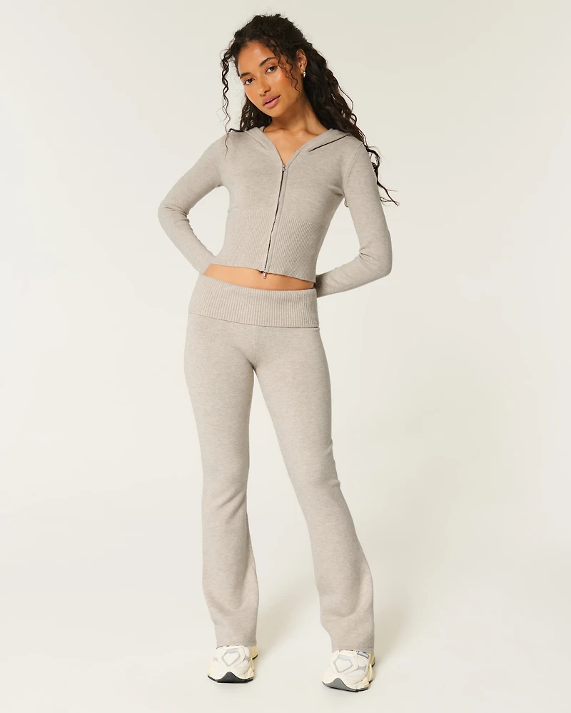 Gilly Hicks Cozy Sweater-Knit Foldover Waist Boot Pants
