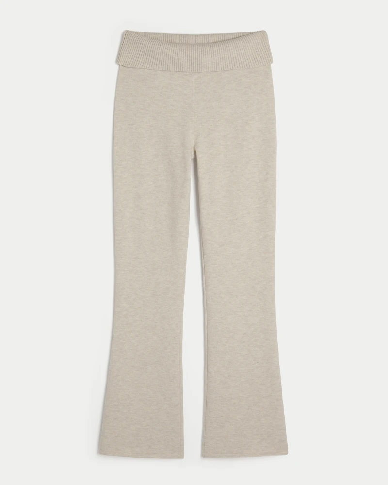 Gilly Hicks Cozy Sweater-Knit Foldover Waist Boot Pants