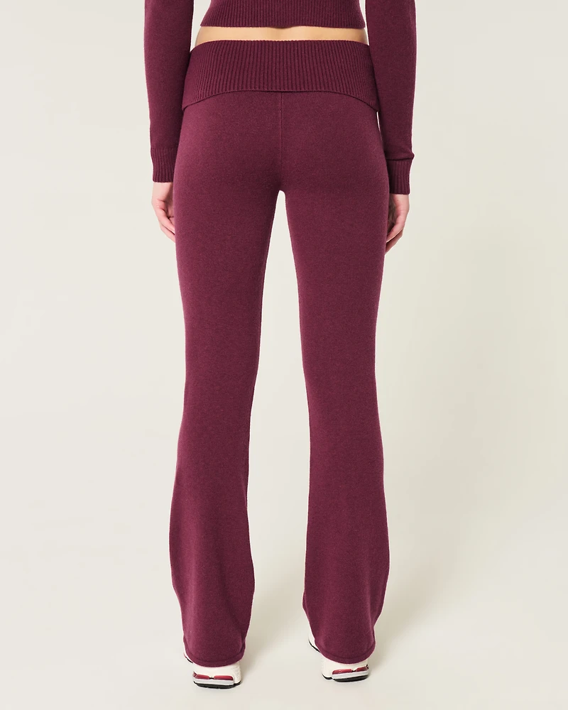 Gilly Hicks Cozy Sweater-Knit Foldover Waist Boot Pants