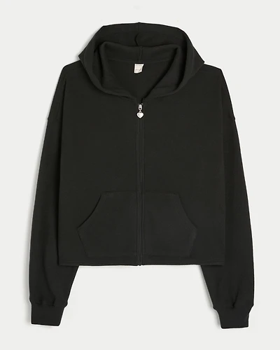 Gilly Hicks Relaxed Waffle Zip-Up Hoodie