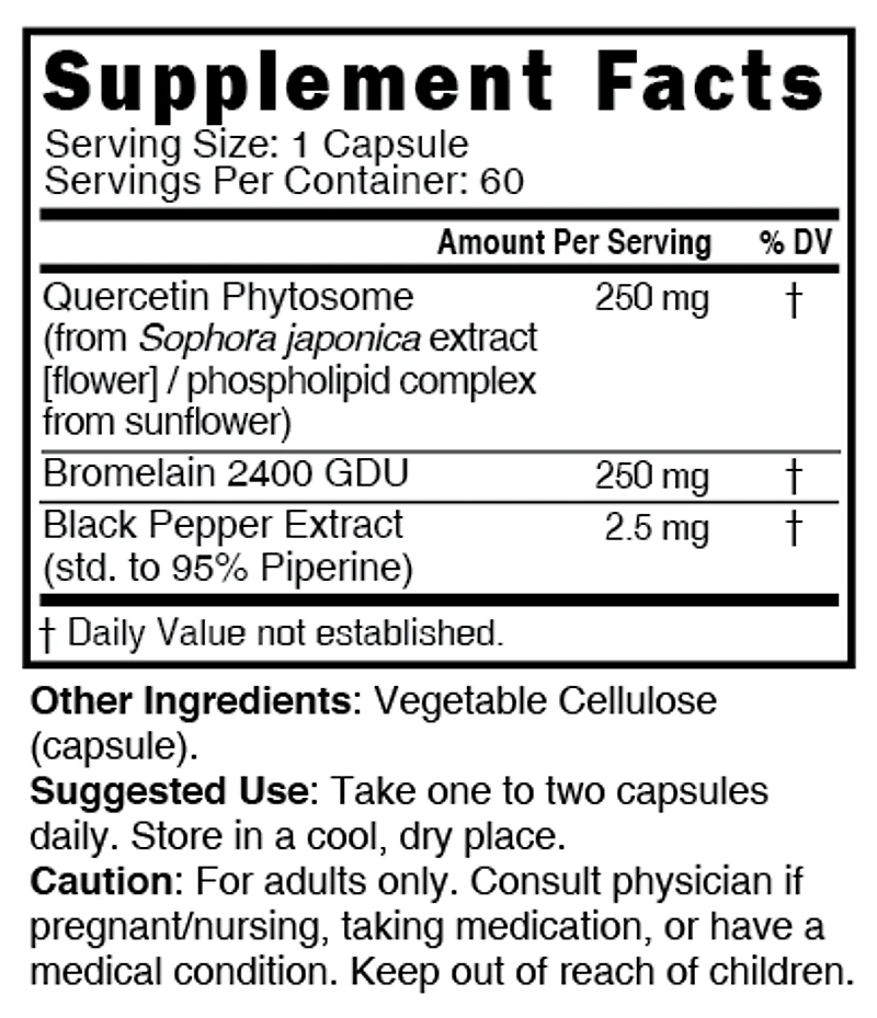 Quercetin Phytosome with Bromelain + Piperine 500mg