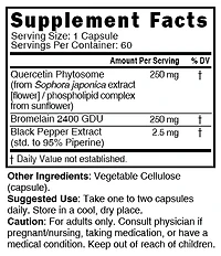 Quercetin Phytosome with Bromelain + Piperine 500mg