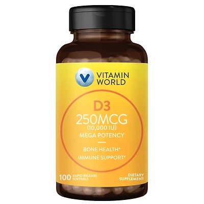 Mega Potency Vitamin D3 250MCG (10,000IU) for Bone Health