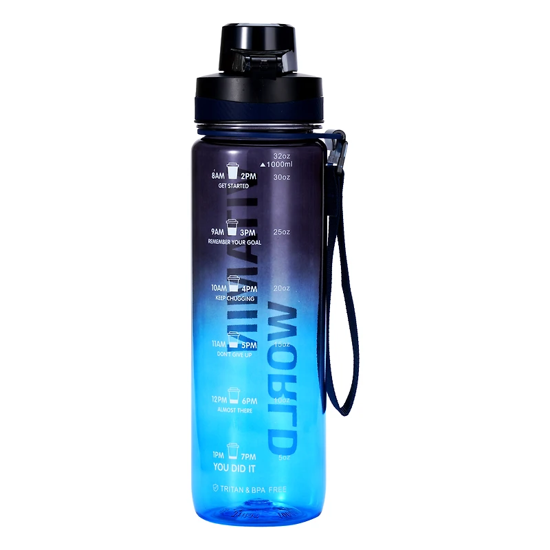 VW Sports Water Bottle 32oz. Black Blue