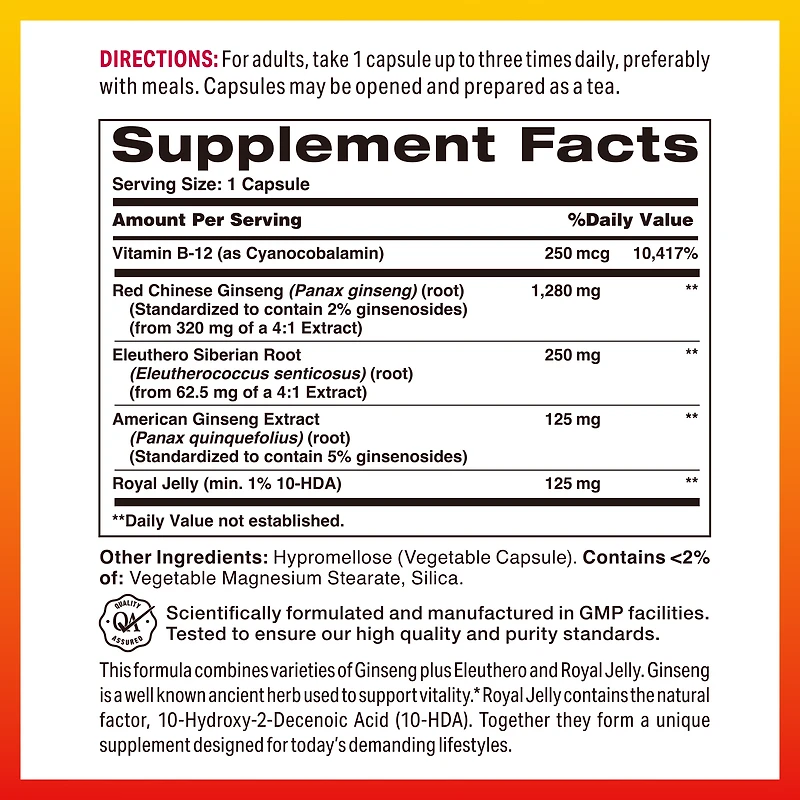 Ginseng Complex 1600mg w/ Royal Jelly