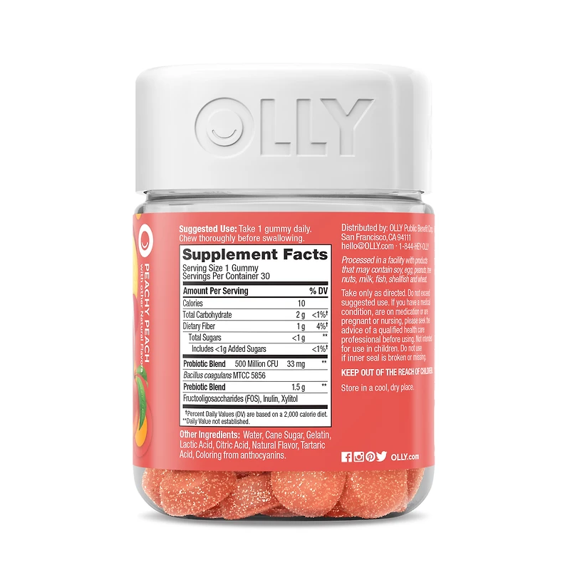OLLY Probiotic + Prebiotic Peachy Peach