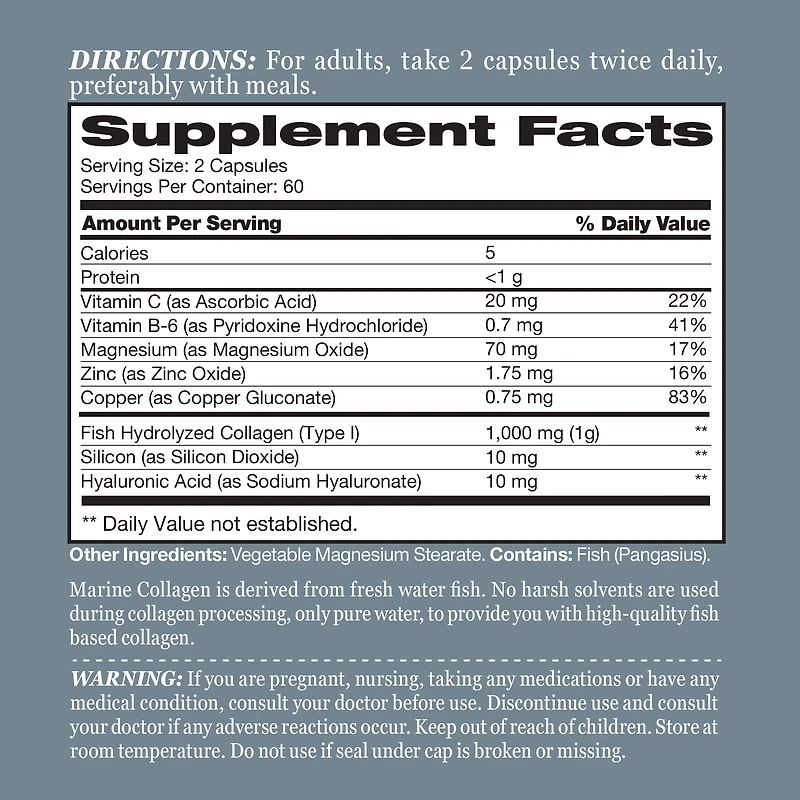 Hydrolyzed Marine Collagen Peptides with Hyaluronic Acid 120ct