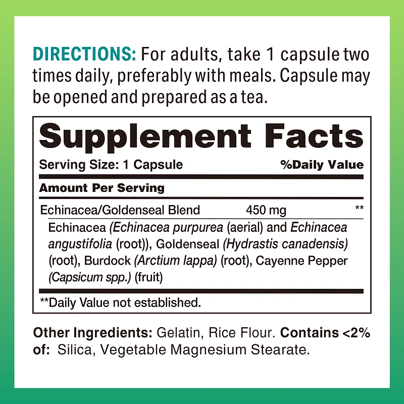 Echinacea & Goldenseal Complex 100 Rapid Release Capsules
