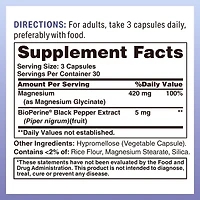 Magnesium Glycinate Veggie Caps 420mg 90ct