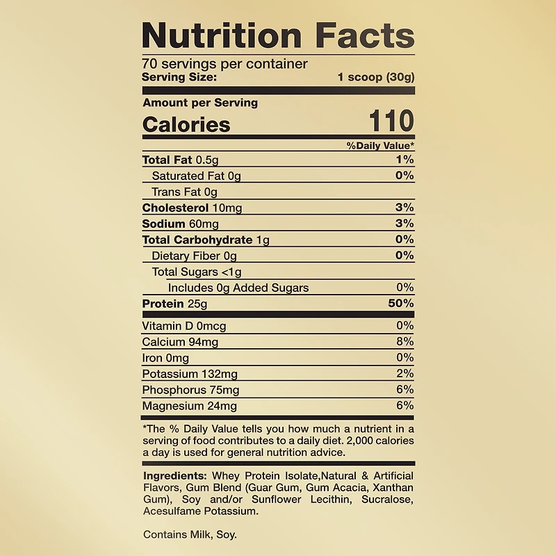 100% Whey Isolate - Vanilla Indulgence (70 Servings)