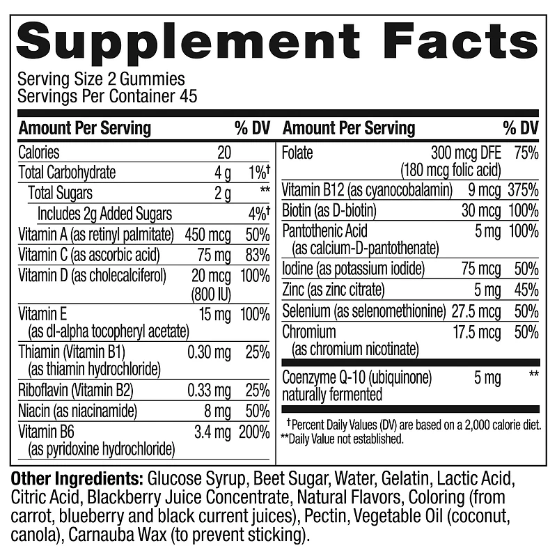 OLLY Men's Multivitamin Blackberry Blitz Gummies