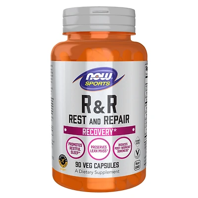R&R Rest and Repair, Recovery*, Promotes Restful Sleep*, Preserves Lean Mass, Reduces Post-Workout Soreness*, Vegan, NGMO, 90 Veg Capsules