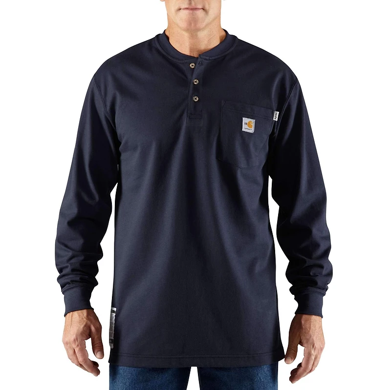 Flame-Resistant Carhartt Force® Cotton Long-Sleeve Henley