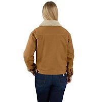 Women's Rugged Flex® Loose Fit Canvas Sherpa-Lined Jacket - 2 Warmer Rating