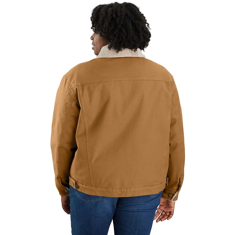 Women's Rugged Flex® Loose Fit Canvas Sherpa-Lined Jacket - 2 Warmer Rating