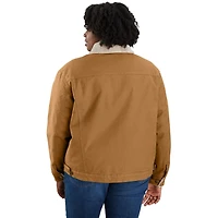 Women's Rugged Flex® Loose Fit Canvas Sherpa-Lined Jacket - 2 Warmer Rating