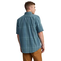 Loose Fit Midweight Short-Sleeve Plaid Shirt