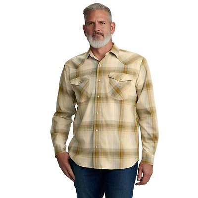 Montana Rugged Flex® Relaxed Fit Lightweight Long-Sleeve Snap-Front Plaid Shirt