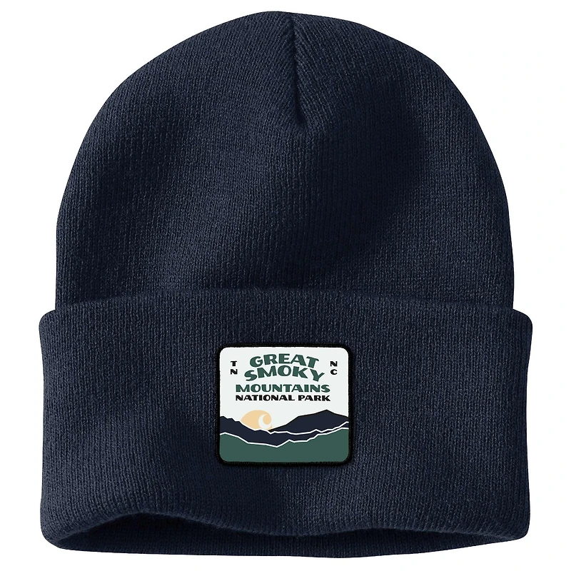 Knit Cuffed Smoky Mountain National Park Patch Beanie