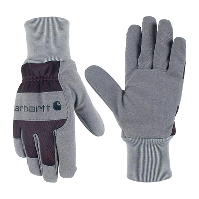 Women's Synthetic Suede Knit Cuff Glove
