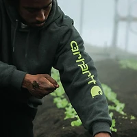Loose Fit Midweight Logo Sleeve Graphic Hoodie