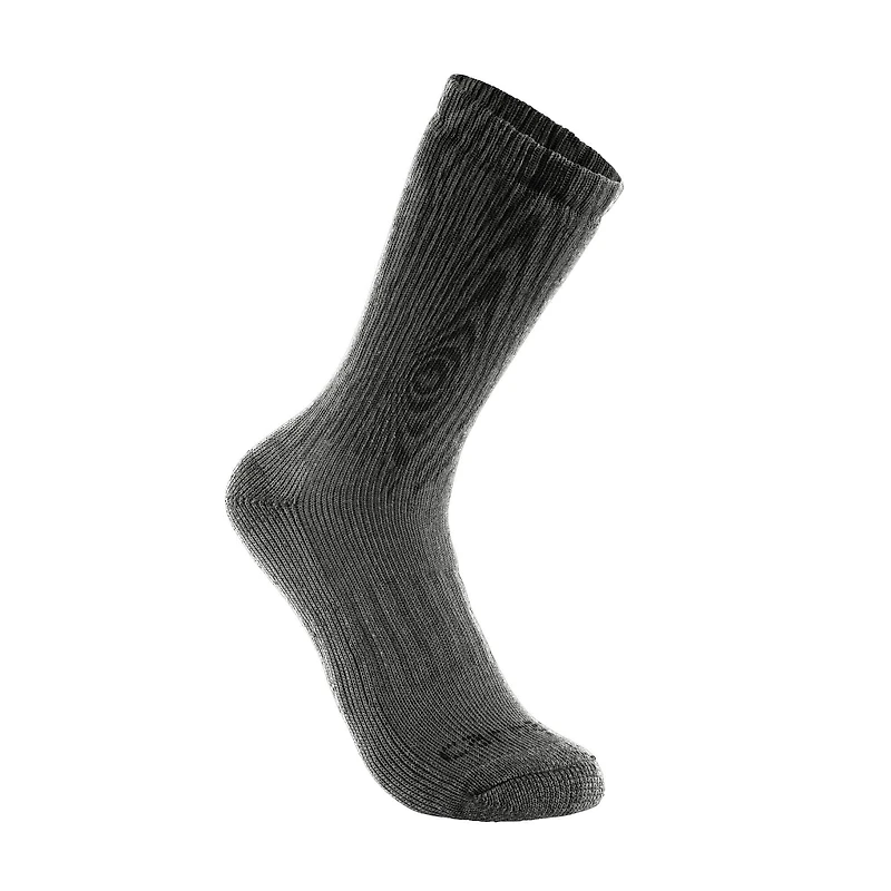 Midweight Synthetic-Wool Blend Woodgrain Crew Sock 2-Pack