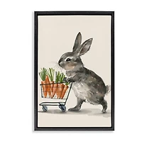 Stupell Industries Bunny with Carrots Floating Frame Wall Art