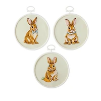 Spring 3.5" Bunny Family Counted Cross Stitch Kit by Loops & Threads®