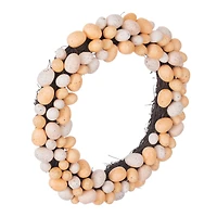 18" Orange & Ivory Artificial Easter Eggs Wreath