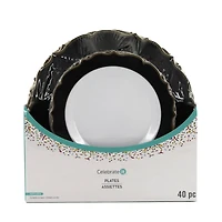 Black & Gold Rim Lunch & Dinner Plate Set, 40ct. by Celebrate It™