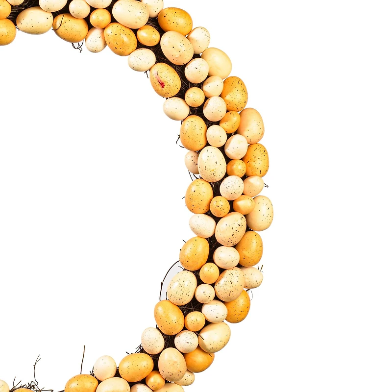 24" Orange & Ivory Artificial Easter Eggs Wreath