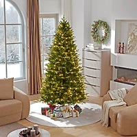 7.5ft. Pre-Lit Dewdrop Spruce Artificial Christmas Tree, Warm White LED Lights by Ashland® - Includes a Tree Storage Bag