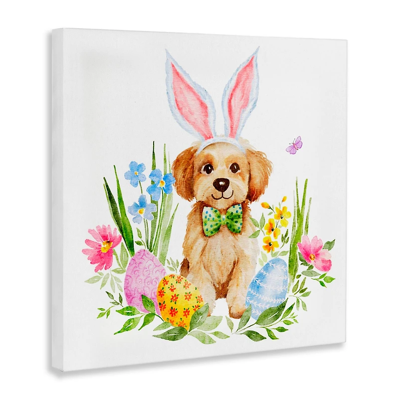 Stupell Industries Playful Easter Puppy Canvas Wall Art