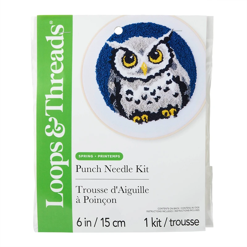 Spring 6" Owl at Night Needle Punch Kit by Loops & Threads®