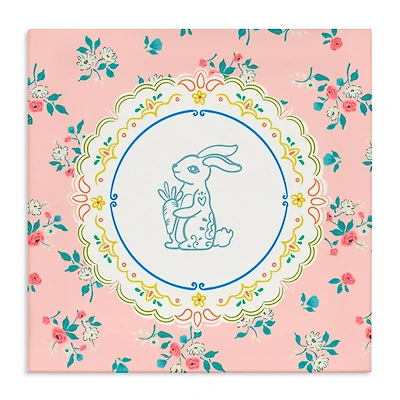 Stupell Industries Whimsical Spring Bunny Canvas Wall Art