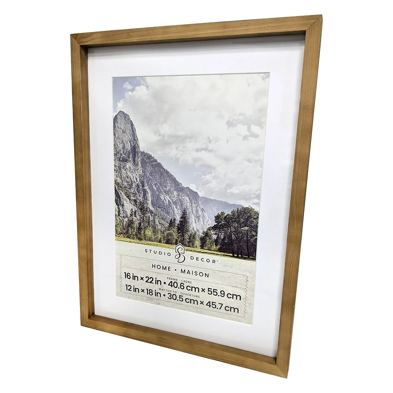 Home Natural Walnut Stain Wood Frame with Mat by Studio Décor
