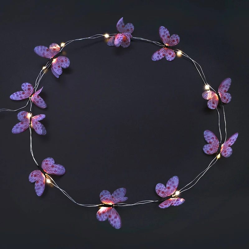 20ct. Pink Butterfly LED Garland String Lights by Ashland®