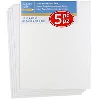 5 Pack 16" x 20" Super Value Canvas by Artist's Loft®