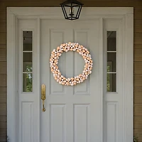 24" Orange & Ivory Artificial Easter Eggs Wreath