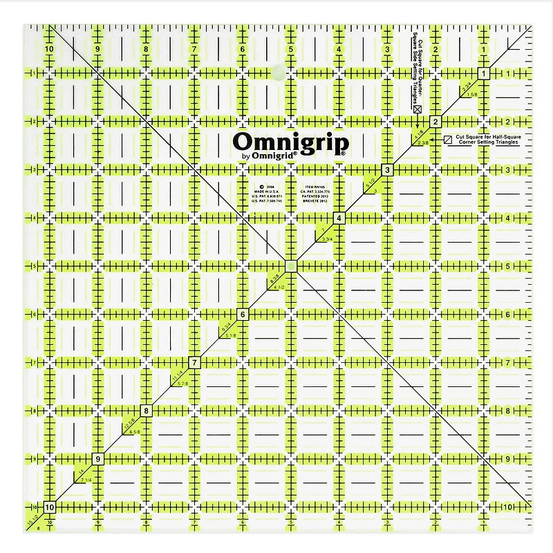 Omnigrip® by Omnigrid® Non-Slip Square Quilting Rulers Combo Pack