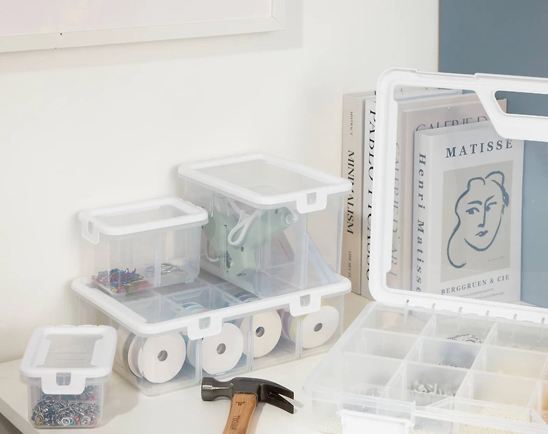 Ezy Storage Tall -Compartment Storage Box